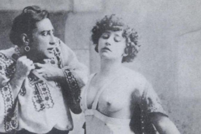 Georges Wague y Colette, en una representación de la obra La chair.