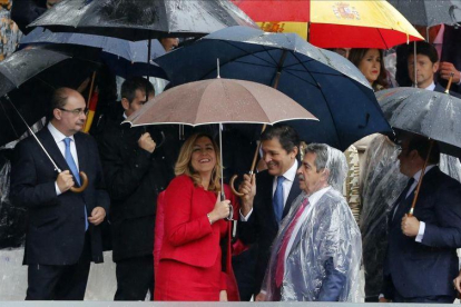 La presidenta de Andalucía, Susana Díaz, junto a los presidentes de Asturias y Cantabria, Javier Fernández y Miguel Ángel Revilla.