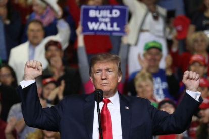 Donald Trump durante su acto en El Paso para defender la construcción del muro.
