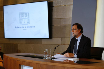 Mariano Rajoy durante la rueda de prensa después de la reunión del Consejo de Ministros