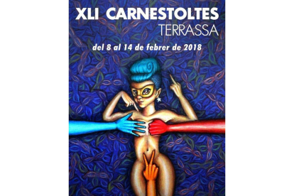 El cartel de los Carnavales de Terrassa antes de ser censurado.