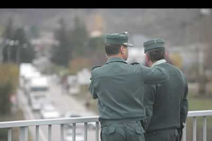 Aunque la intervención de la policía no se producjo hasta la tarde, la presencia de las fuerzas del orden acompañó en todo momento a los mineros.