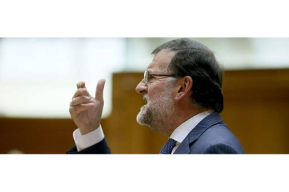Mariano Rajoy durante su intervención en el Senado