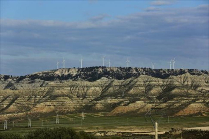 Parque de energía eólica en los Monegros, en la provincia de Zaragoza.