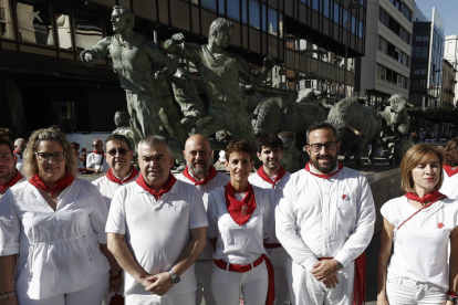 Segundo encierro de los sanfermines 2023. ELOY ALONSO / J. P. URDIOZ / VILLAR LÓPEZ / JESÚS DIGES