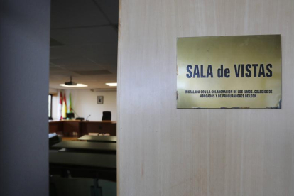 Sala de vistas en los Juzgados de León.