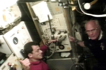 El español Pedro Duque durante una de sus misiones al espacio. NASA TV