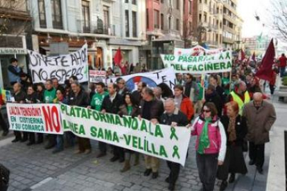 Imagen de la manifestación más numerosa contra la Sama-Velilla que se celebró en León