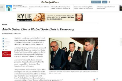 'The New York Times' habla sobre Adolfo Suárez
