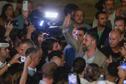 Santiago Abascal, ayer, después de su intervención. MARISCAL