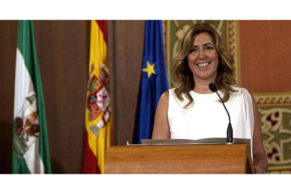 Susana Díaz, durante el acto de su toma de posesión como presidenta de la Junta de Andalucía.