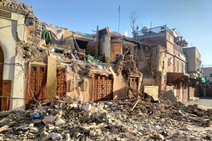 El rastro de la destrucción en la Medina de Marrakech. MARÍA CARRO