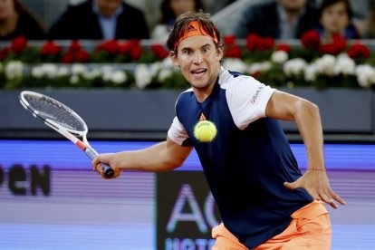 El tenista austriaco Dominic Thiem durante el encuentro que ha disputado frente al uruguayo Pablo Cuevas.