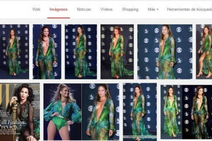 El vestido Versace de Jennifer López en los Grammy provocó la creación de Google Imágenes.