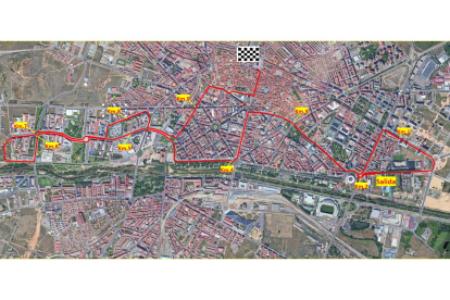 Tramos que recorrerá los '10 km Ciudad de León' y que serán cortados al tráfico.  AYUNTAMIENTO DE LEÓN