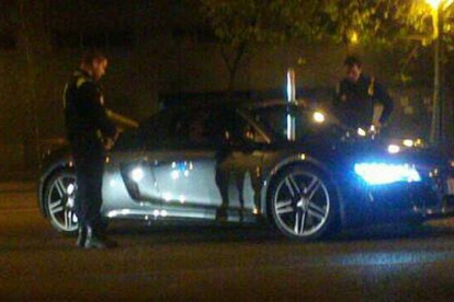 El coche de Cristiano Ronaldo, en el control policial.