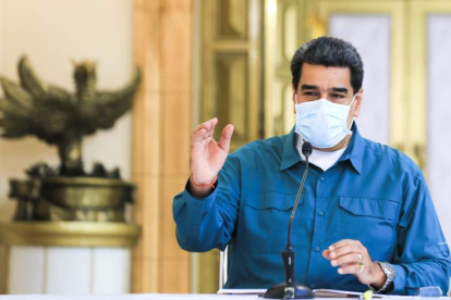Nicolás Maduro, en su despacho oficial. PRENSA MIRAFLORES