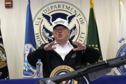 Trump, durante su discurso sobre inmigración en su visita a la frontera con México.