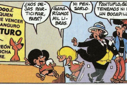 Viñeta de 'La vuelta al mundo' (1971), primera aventura larga de Zipi y Zape, en la que los traviesos hermanos viajan con sus padres.