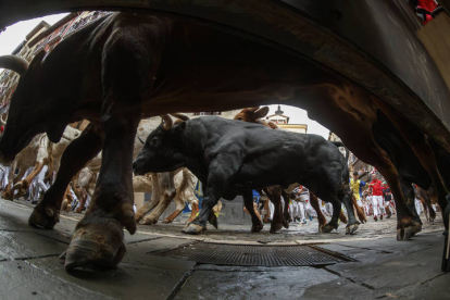 Primer encierro de los Sanfermines. VILLAR LÓPEZ / ELOY ALONSO / RODRIGO JIMÉNEZ / JESÚS DIGES / J. P. URDIROZ