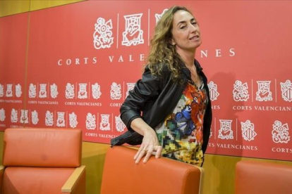 Carolina Punset, en su despedida de las Corts Valencianes.