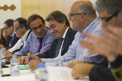 Artur Mas antes del inicio ayer de la reunión de la Comisión Ejecutiva Nacional de CDC.