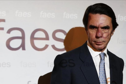 José María Aznar, durante un acto de la fundación FAES.