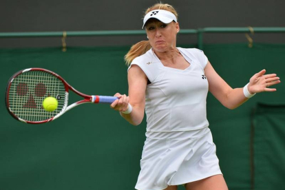 Elena Baltacha, durante un partido en Wimbledon, el pasado junio.