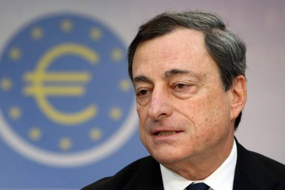 El presidente del Banco Central Europeo (BCE), Mario Draghi, tras una reunión del Consejo de Gobierno en Frankfurt.