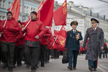 Marcha en apoyo de la intervención del Kremlin en Crimea.