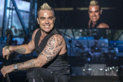 Robbie Williams, en el Festival Hard Rock Rising de Barcelona, en julio del 2015.