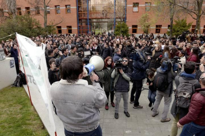 Imagen de la manifestación de los alumnos de la Rey Juan Carlos