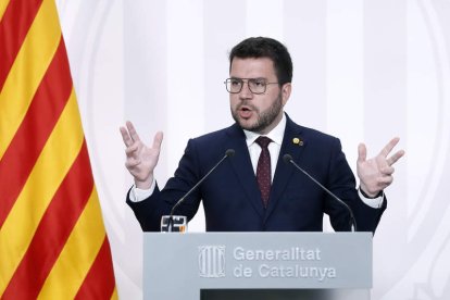El presidente de la Generalitar, Pere Aragonés. ANDREU DALMAU