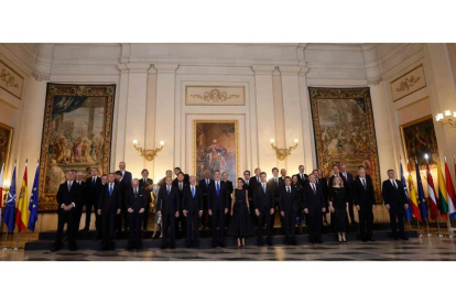 Erdogan junto los premier de Finalandia y Suecia. KIKO HUESCA