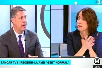 Xavier García Albiol con Lídia Heredia, en Els matins de TV-3
