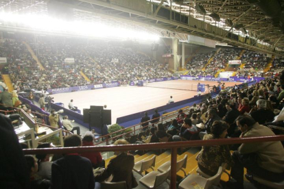 Así estaba el Palacio durante el Máster de tenis Ciudad de León. NORBERTO