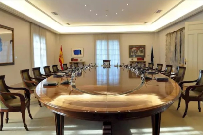 Sala de reuniones del Consejo de Ministros y Ministras. POLL EUROPA PRESS