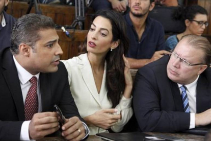 Amal Clooney, abogada defensora de uno de los periodistas, ayer.