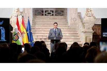 El presidente del Gobierno, Pedro Sánchez, ayer en La Rioja. RAQUEL MANZANARES