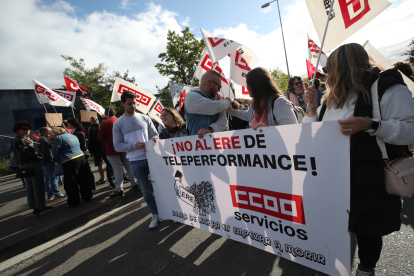 Huelga y protesta en Teleperformance Ponferrada. ANA F. BARREDO (9)