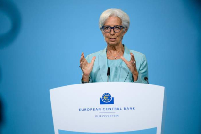 Crsitine Lagarde, presidenta del Banco Central Europeo, durante un acto oficial. SANZIANA PERJU / ECB HANDOUT HAN