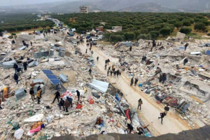 Escombros producidos por el terremoto en Siria. AAPS