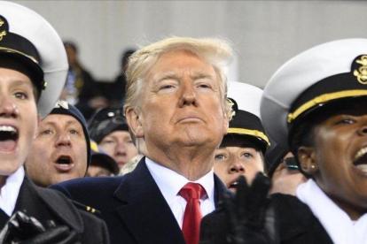 Trump el sábado en un acto deportivo de la Armada de EEUU en Filadelfia.