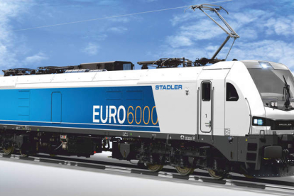 Imagen de la Euro 6000 de Stadler, la locomotora de tracción eléctrica que puede arrastras trenes de 2.000 toneladas. DL