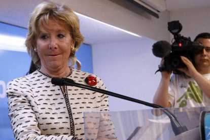 Esperanza Aguirre, durante el comité de dirección del PP de Madrid, el pasado 23 de mayo.