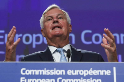 El negociador europeo del Brexit, Michel Barnier, en su última comparecencia. YVES HERMAN
