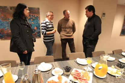 Los representantes de Asaja, con Canedo a la derecha, durante el desayuno con la prensa.
