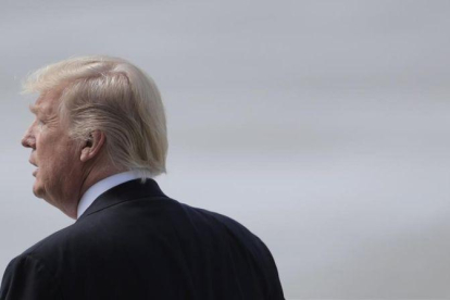 El presidente de Estados Unidos, Donald Trump, a su llegada a Hamburgo para la reunión del G-20.