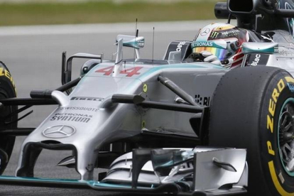 El Mercedes de Lewis Hamilton, este viernes.