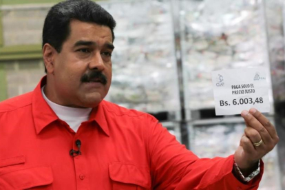 Maduro, en un acto de Gobierno, este domingo, en Caracas.